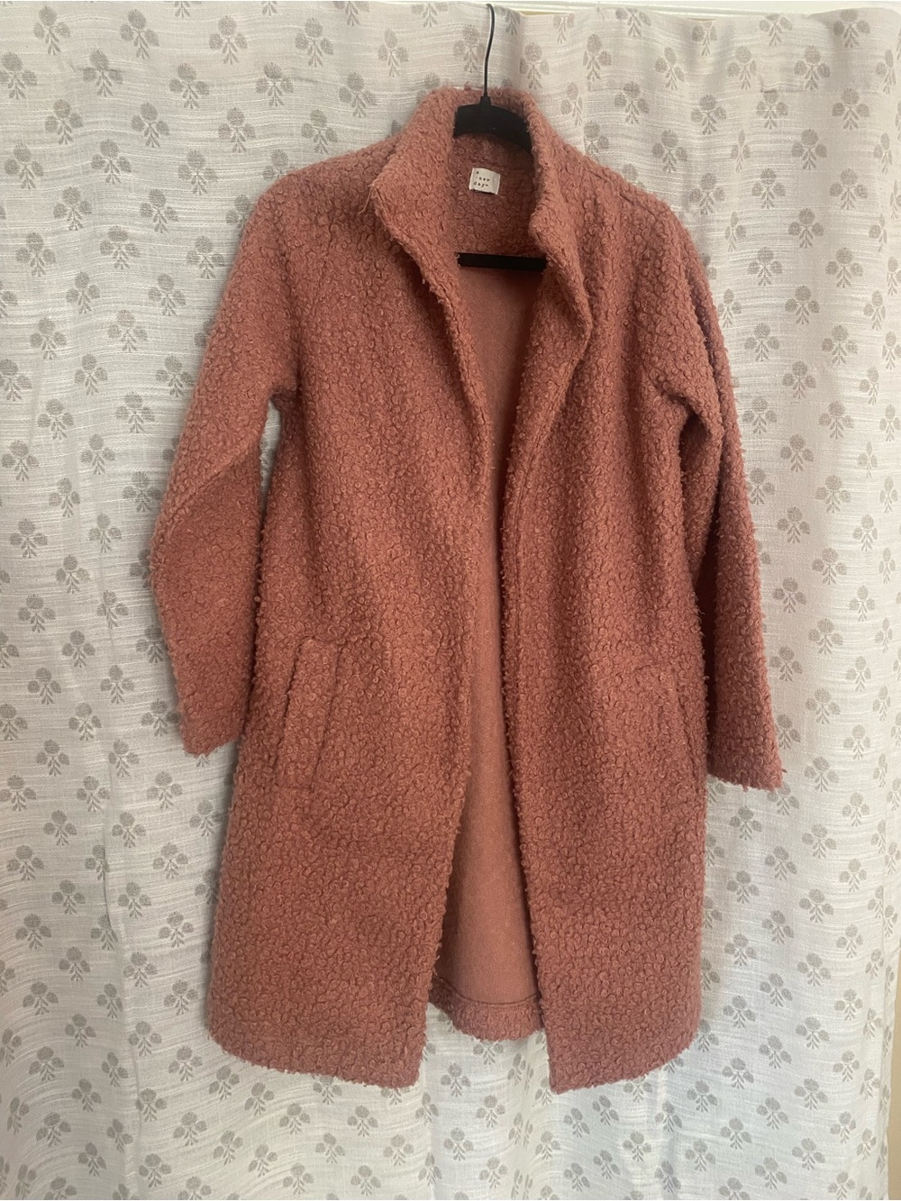 Women's Dusty Rose Teddy Coat - Cozy Open Front Jacket